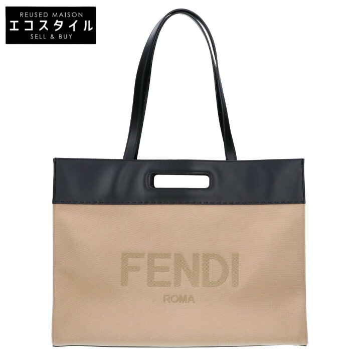 楽天市場】FENDI フェンディ 7VA480 レザーxキャンバス ロゴ 