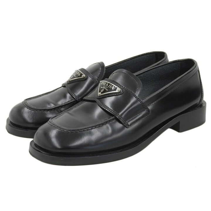 楽天市場】PRADA プラダ 美品 三角プレート ブラッシュド レザー 