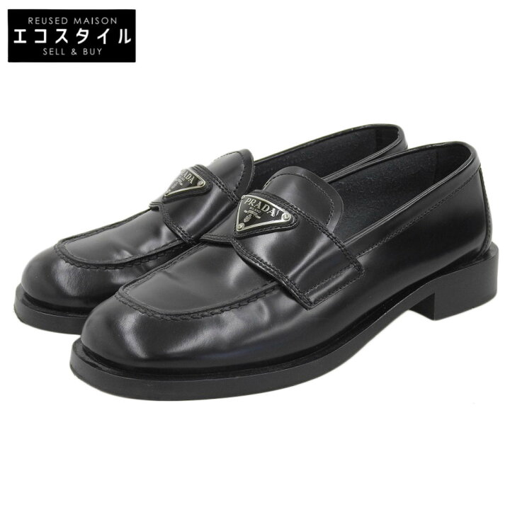 楽天市場】PRADA プラダ 美品 三角プレート ブラッシュド レザー 