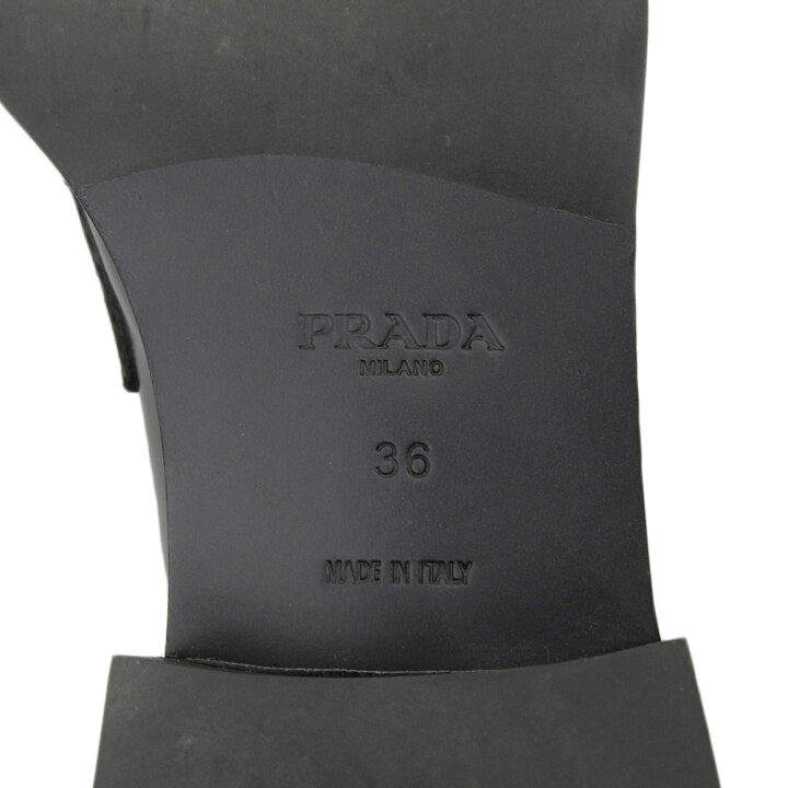 楽天市場】PRADA プラダ 美品 三角プレート ブラッシュド レザー 
