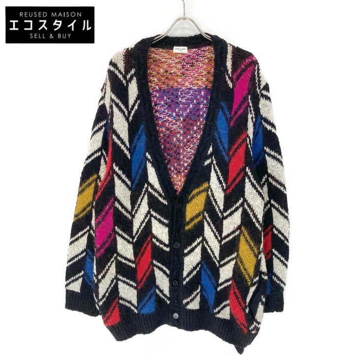 サンローランパリ 総柄モヘヤ ウールカーディガン S メンズ （楽天市場  