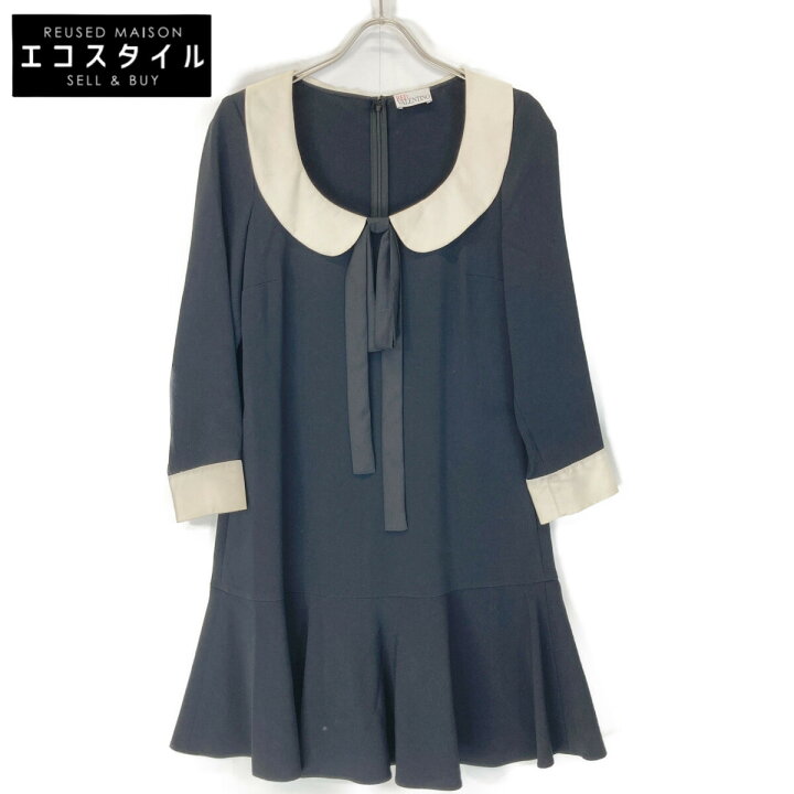 楽天市場】RED VALENTINO レッドヴァレンチノ ﾌﾞﾗｯｸ 襟付き ﾘﾎﾞﾝﾜﾝﾋﾟｰｽ 