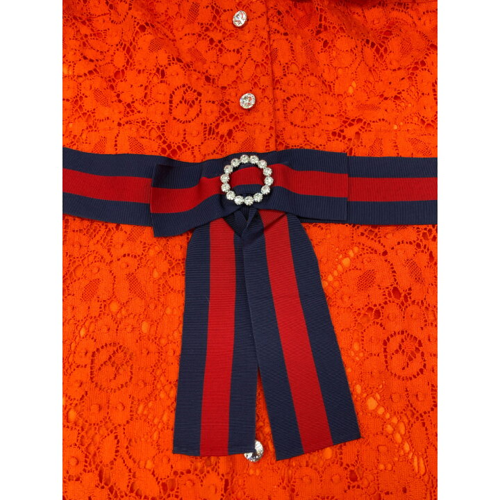 楽天市場】GUCCI グッチ 475846 ウェブリボン レース刺繍ワンピース 
