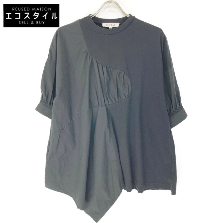 楽天市場】ENFOLD エンフォルド ﾌﾞﾗｯｸ DRAPE FLARE BLOUSE 300GS280 