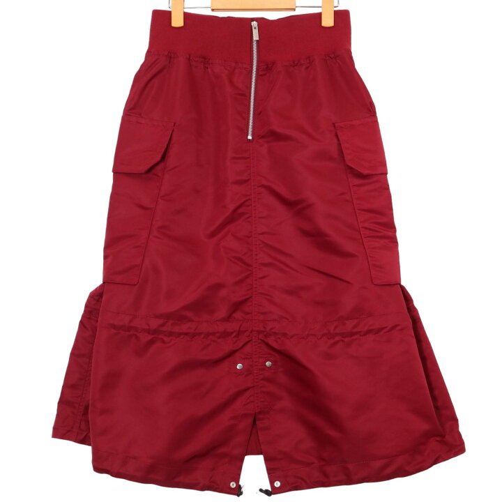 楽天市場】sacai サカイ 22AW 22-06362 ﾚｯﾄﾞ Nylon Twill Skirt 