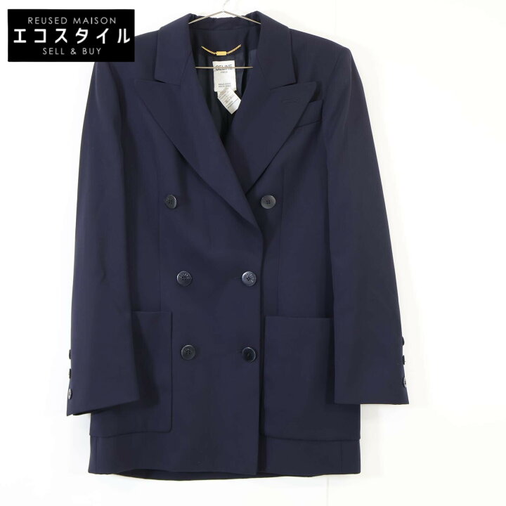 楽天市場】CELINE セリーヌ 【美品】ウール ピークドラペル ダブル 