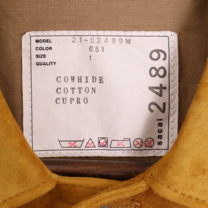 楽天市場】sacai サカイ 21SS 21-02489M イエロー スエード サイド 