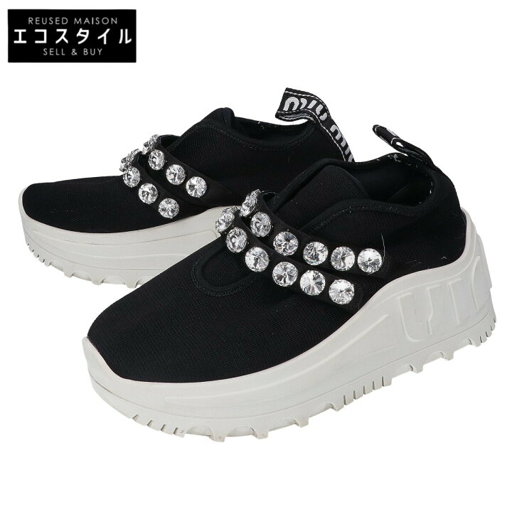 楽天市場】MIUMIU ミュウミュウ 5E759 厚底 ビジューベルト メッシュ  