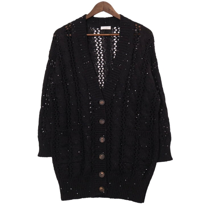 19ss ブルネロクチネリ スパンコール テクノコットン カーディガン M 