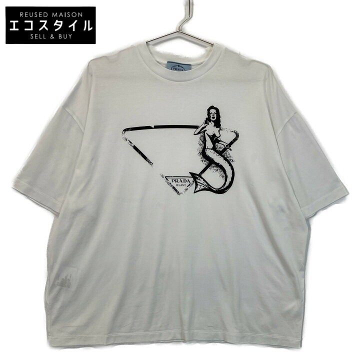楽天市場】PRADA プラダ 3558A 白 ｸﾞﾗﾌｨｯｸ Tｼｬﾂ トップス S ホワイト 