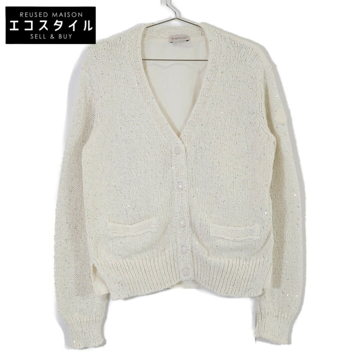 楽天市場】MONCLER モンクレール 21年TRICOT CARDIGAN 白 切り替え  