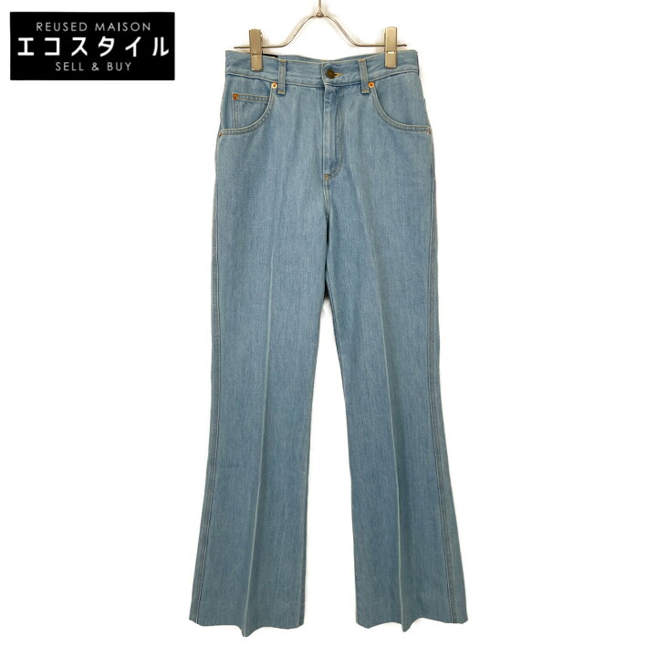 楽天市場】GUCCI グッチ ﾌﾞﾙｰ 663965 ﾐｹｰﾚ期 ﾌﾚｱﾃﾞﾆﾑ ボトムス 23 
