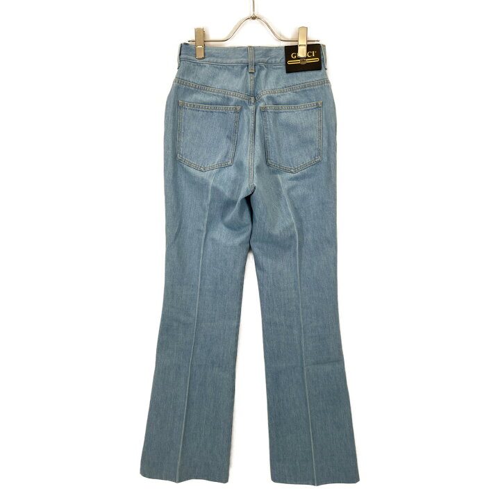 楽天市場】GUCCI グッチ ﾌﾞﾙｰ 663965 ﾐｹｰﾚ期 ﾌﾚｱﾃﾞﾆﾑ ボトムス 23 
