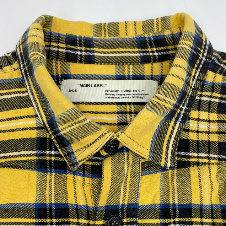 楽天市場】OFF-WHITE オフホワイト イエロー チェック スプレーシャツ 
