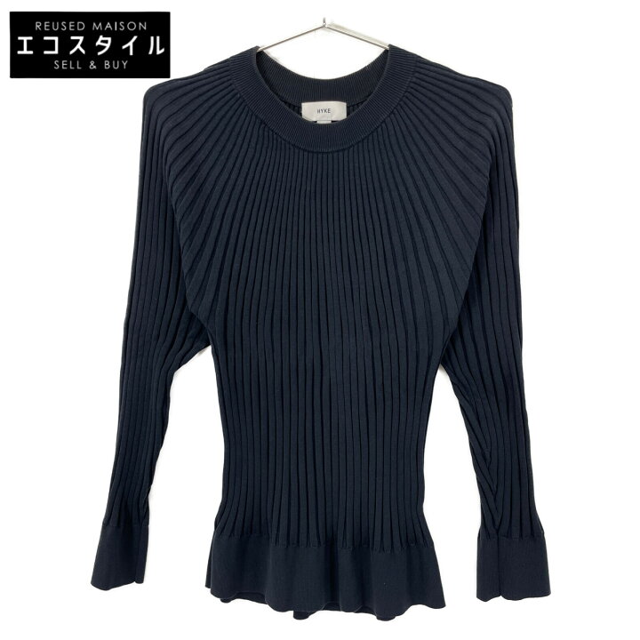 楽天市場】HYKE ハイク 231-11301 ネイビー コットン WIDE RIBBED  