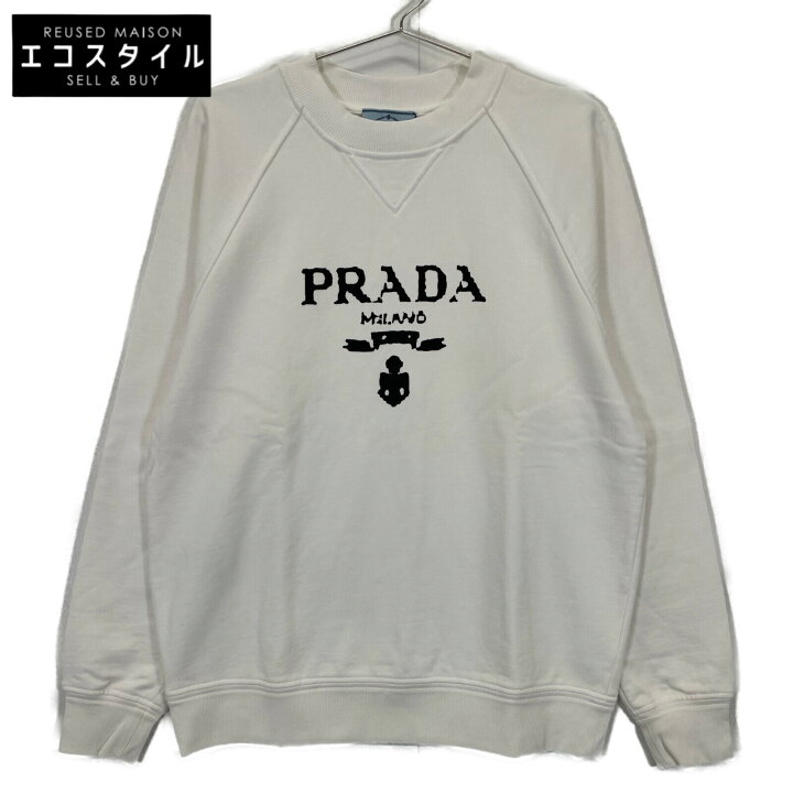 楽天市場】PRADA プラダ 21AW ﾎﾜｲﾄ ｵｰﾊﾞｰｻｲｽﾞ ﾛｺﾞﾌﾟﾘﾝﾄｸﾙｰﾈｯｸｽｳｪｯﾄ 