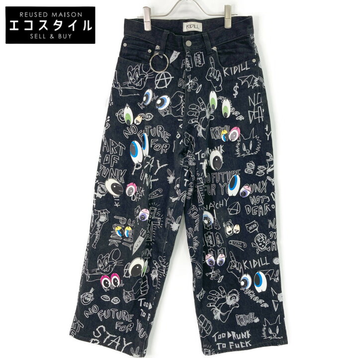 楽天市場】KIDILL キディル 21SS KL498 ﾌﾞﾗｯｸ DOLLS EYE DENIM PANTS 