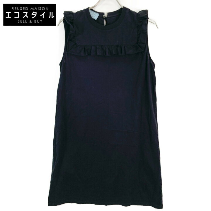 楽天市場】PRADA プラダ ﾌﾞﾗｯｸ 19年 35881L ﾌﾘﾙ ﾉｰｽﾘｰﾌﾞ ﾜﾝﾋﾟｰｽ  