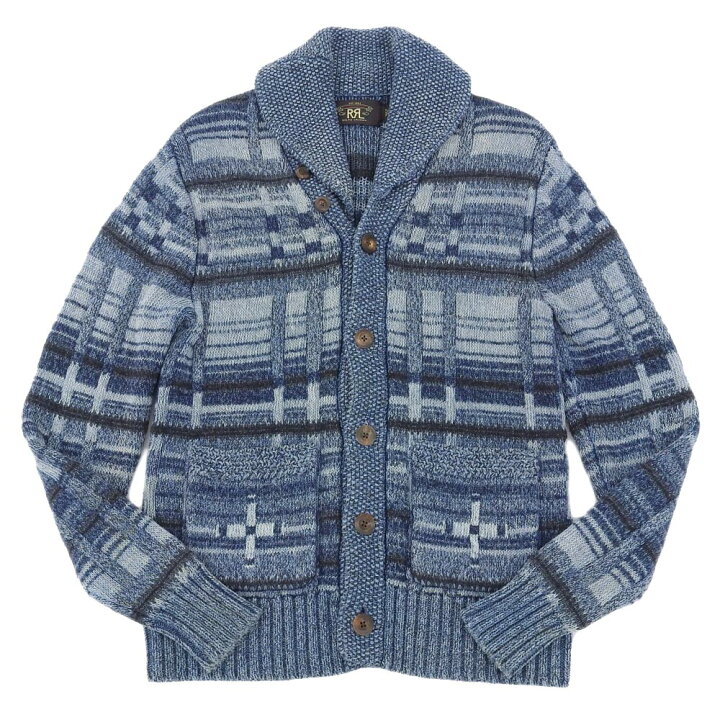 未使用 / Sサイズ】RRL ダブルアールエル インディゴカーディガン 