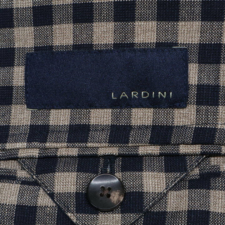 楽天市場】LARDINI ラルディーニ ブラウン リネン ブロックチェック 3B 