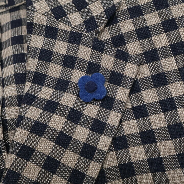 楽天市場】LARDINI ラルディーニ ブラウン リネン ブロックチェック 3B 