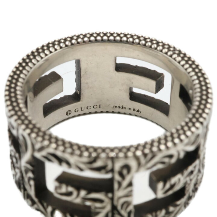 楽天市場】GUCCI グッチ 【美品】Ag925 アラベスク スクエアG リング 