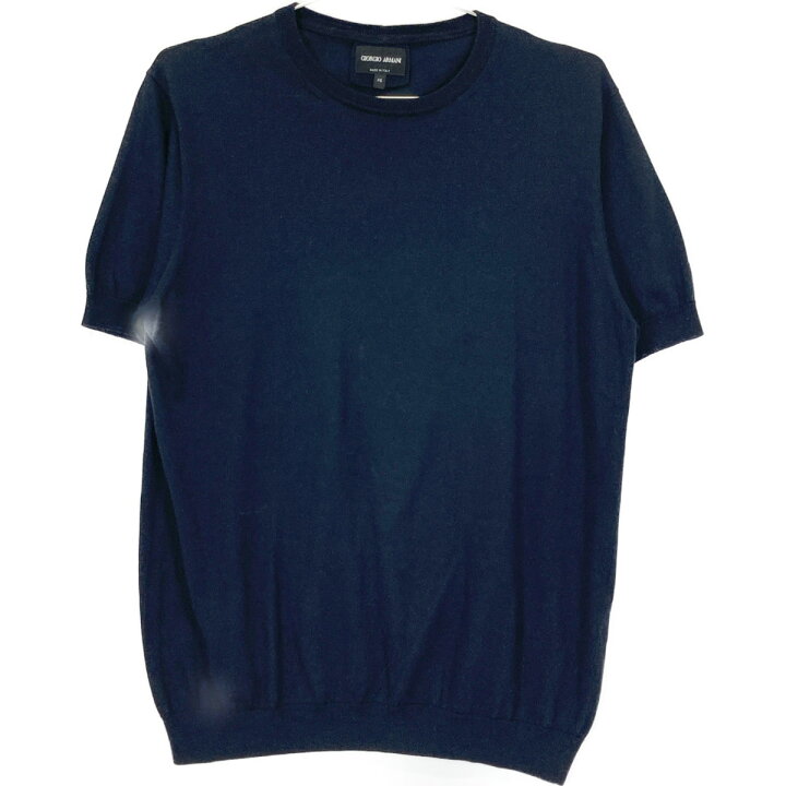 楽天市場】GIORGIO ARMANI ジョルジオアルマーニ ネイビー 桑蚕綿 S/S 