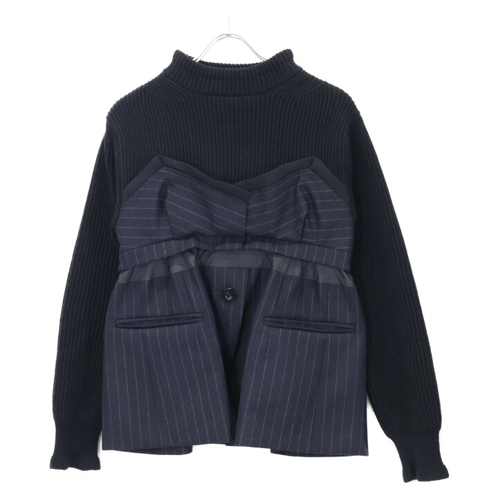 楽天市場】sacai サカイ 22AW 22-06328 ﾌﾞﾗｯｸ×ﾈｲﾋﾞｰ Wool Knit×Chalk  