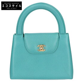 CHANEL シャネル 5番台 キャビアスキン ターンロックココ ミニ ハンドバッグ グリーン/GD金具 レディース 【中古】