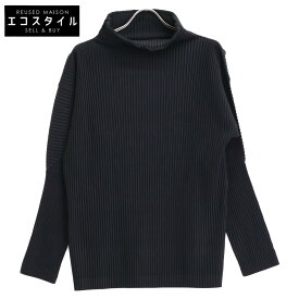 HOMME PLISSE ISSEY MIYAKE オムプリッセ イッセイミヤケ ブラック HP55JK022 タートルネック ロングスリーブTシャツ トップス 3 ブラック メンズ 【中古】