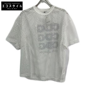 CDG シーディージー 24SS 白 オーバーサイズ メッシュTシャツ トップス S ホワイト ブラック メンズ 【中古】