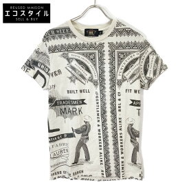 RRL ダブルアールエル ホワイト TWO COWBOY プリント Tシャツ トップス S ホワイト メンズ 【中古】