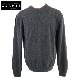 HERMES エルメス 【国内正規】カシミヤ100％ クルーネック ニットセーター/ トップス L グレー メンズ 【中古】