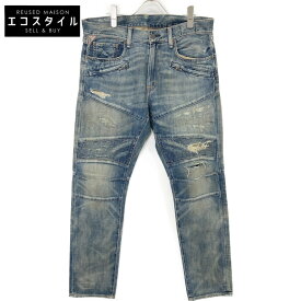 RalphLauren Denim&Supply ラルフローレンデニム&サプライ PROSPECT SLIM USED加工 バイカーデニム ボトムス 33 インディゴブルー メンズ 【中古】