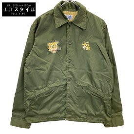 BEAMS ビームス カーキ ナイロン ベトナム刺繍 コーチジャケット ジャケット M カーキ メンズ 【中古】