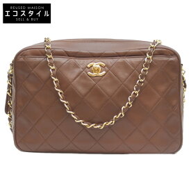 CHANEL シャネル 3番 ラム G金具 ブラウン マトラッセ ロゴファスナー チェーンショルダーバッグ ショルダーバッグ ブラウン/GD金具 レディース 【中古】