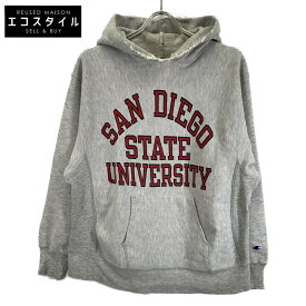 Champion チャンピオン グレー トリコタグ後期 アーチ3段染み込み パーカー　80s トップス L グレー メンズ 【中古】