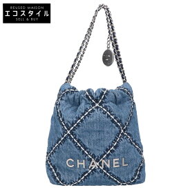 CHANEL シャネル 新品同様 AS3980 ウォッシュドデニム SV金具 シャネル22 2way ミニ チェーンショルダー ハンドバッグ ブルー レディース 【中古】