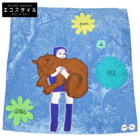 HERMES エルメス 【美品】Amis pour la Vie 生涯の友人 ガヴロッシュ 45 シルク スカーフ ブルー レディース 【中古】