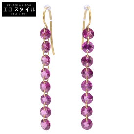 Marie-Helene de Taillac マリーエレーヌドゥタイヤック 美品 20K 4.45ct ロードライトガーネット リヴィエール 8ポイント ピアス イエローゴールド レディース 【中古】