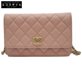 CHANEL シャネル ラベンダー AP3971 G金具 キャビアスキンチェーンウォレット ショルダーバッグ ピンク/GD金具 レディース 【中古】