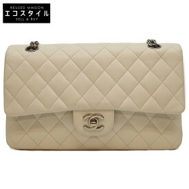CHANEL シャネル 11番 A01112 白 ラム シルバー金具 Wフラップ マトラッセ25 ショルダーバッグ 白/SV金具 レディース 【中古】