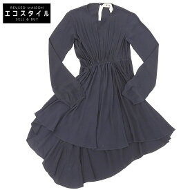 N゜21 ヌメロ ヴェントゥーノ 美品 シルク混 ワンピース レディース ネイビー 36 ワンピース 36 ネイビー レディース 【中古】