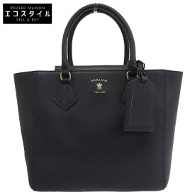 A.D.M.J. Accessoires De Mademoiselle ADMJ 未使用 カーフレザー スクエアトートバッグ レディース ネイビー×ゴールド 17AW01038 トートバッグ ネイビー レディース 【中古】