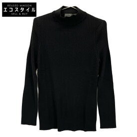 Salvatore Ferragamo サルヴァトーレフェラガモ ブラック ウール モックネックニット トップス Ⅿ ブラック メンズ 【中古】
