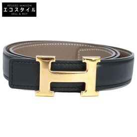 HERMES エルメス コンスタンス U刻 リバーシブル レザー ベルト 75 ノワール/エトゥープ メンズ 【中古】