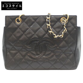 CHANEL シャネル 6番 黒 キャビア G金具 PTT ハンド ハンドバッグ ブラック/GD金具 レディース 【中古】