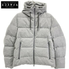 HERNO ヘルノ PI212UL-33292 Laminar/ラミナー グレー ウール混 KINROSS ハイテクノロジーフランネル フーデッドダウンジャケット コート 50 グレー メンズ 【中古】