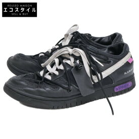 OFF-WHITE オフホワイト xNIKEナイキ DM1602-001 Dunk Low 1 OF 50 50 ローカットスニーカー/ シューズ 27.5 BLACK/METALLIC SILVER-BLACK メンズ 【中古】