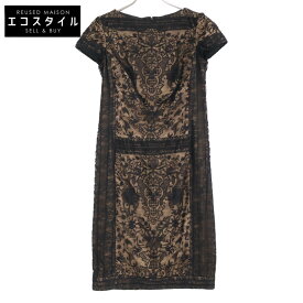 TADASHI SHOJI タダシショージ AEE1251MZ ブラック 刺繍 ノースリーブ ドレス ワンピース ワンピース 2 ブラック レディース 【中古】